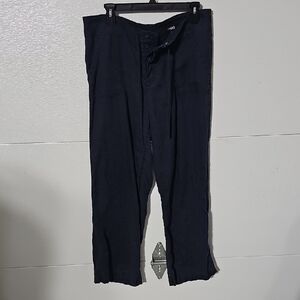 Threads Dark Blue Linen Pants